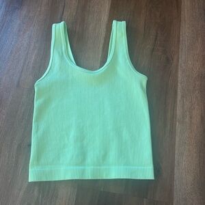 A New Day Light Green Ribbed Tank Top